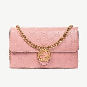 Gucci Icon Camellia Guccissima Gucci Signature Chain Wallet